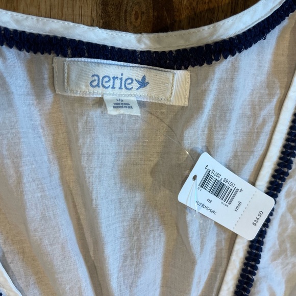 Aerie Embroidered Detail VNeck Dress Size Small NWT - Picture 3 of 4